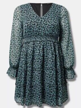 Torrid Size 2 Mini Lurex Chiffon Tiered Dress